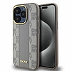 DKNY bőr kockás monomintás MagSafe iPhone 15 Pro Max tok - bézs