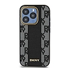 DKNY bőr kockás monomintás MagSafe iPhone 15 Pro Max tok - fekete