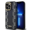 DKNY bőr kockás monomintás MagSafe tok iPhone 13 Pro Max készülékhez - fekete