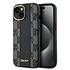 DKNY bőr kockás monomintás MagSafe tok iPhone-hoz 14/15/13 - fekete