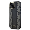 DKNY bőr kockás monomintás MagSafe tok iPhone-hoz 14/15/13 - fekete