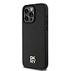 DKNY bőr monogram mintás fém logó MagSafe tok iPhone 15 Pro Max készülékhez - fekete