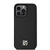 DKNY bőr monogram mintás fém logó MagSafe tok iPhone 15 Pro Max készülékhez - fekete