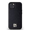 DKNY bőr monogram mintás fém logó MagSafe tok iPhone-hoz 15/14/13 - fekete