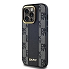 DKNY bőrkockás Mono Pattern MagSafe tok iPhone 14 Pro-hoz - fekete