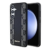 DKNY bőrkockás monomintás MagSafe tok Samsung Galaxy S24-hez - fekete