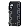 DKNY bőrkockás monomintás MagSafe tok Samsung Galaxy S24+ telefonhoz - fekete