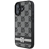 DKNY Checkered Pattern & Printed Stripes tok iPhone 16-hoz - fekete