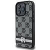 DKNY Checkered Pattern & Printed Stripes tok iPhone 16 Pro-hoz - fekete