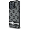 DKNY Checkered Pattern & Printed Stripes tok iPhone 16 Pro Max telefonhoz - fekete