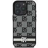 DKNY Checkered Pattern & Printed Stripes tok iPhone 16 Pro Max telefonhoz - fekete