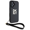 DKNY csuklópánt Stock logó iPhone 16 tok - fekete