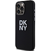 DKNY folyékony szilikon fém logó iPhone 15 Pro tok - fekete