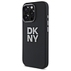 DKNY folyékony szilikon fém logó iPhone 16 Pro Max tok - fekete