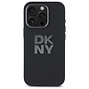 DKNY folyékony szilikon fém logó iPhone 16 Pro Max tok - fekete