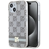 DKNY IML Checkered Mono Pattern Pattern & Printed Stripes MagSafe tok iPhone 15/14/13-hoz - bézs