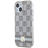 DKNY IML Checkered Mono Pattern Pattern & Printed Stripes MagSafe tok iPhone 15/14/13-hoz - bézs