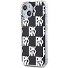 DKNY IML Checkered Mono Pattern tok iPhone 15 Plus / 14 Plus telefonhoz - fekete