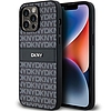 DKNY Leather Mono Stripe & Metal Logo tok iPhone 14 Pro Max telefonhoz - fekete