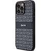 DKNY Leather Mono Stripe & Metal Logo tok iPhone 14 Pro Max telefonhoz - fekete