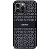 DKNY Leather Mono Stripe & Metal Logo tok iPhone 14 Pro Max telefonhoz - fekete