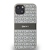 DKNY Leather Mono Stripe & Metal Logo tok iPhone 15 / 14 / 13 telefonhoz - bézs