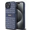 DKNY Leather Mono Stripe & Metal Logo tok iPhone 15 / 14 / 13 telefonhoz - kék