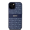 DKNY Leather Mono Stripe & Metal Logo tok iPhone 15 / 14 / 13 telefonhoz - kék