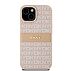 DKNY Leather Mono Stripe & Metal Logo tok iPhone 15 / 14 / 13 telefonhoz - rózsaszín