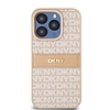 DKNY Leather Mono Stripe & Metal Logo tok iPhone 15 Pro-hoz - rózsaszín