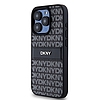 DKNY Leather Mono Stripe & Metal Logo tok iPhone 15 Pro Max telefonhoz - fekete