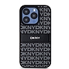 DKNY Leather Mono Stripe & Metal Logo tok iPhone 15 Pro Max telefonhoz - fekete