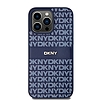 DKNY Leather Mono Stripe & Metal Logo tok iPhone 15 Pro Max telefonhoz - kék