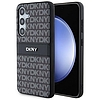 DKNY Leather Mono Stripe & Metal Logo tok Samsung Galaxy S24+ telefonhoz - fekete