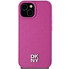 DKNY Leather Pattern Metal Logo MagSafe tok iPhone 15 / 14 / 13 telefonhoz - rózsaszín