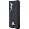 DKNY Leather Pattern Metal Logo MagSafe tok Samsung Galaxy S24+ telefonhoz - fekete