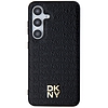 DKNY Leather Pattern Metal Logo MagSafe tok Samsung Galaxy S24+ telefonhoz - fekete