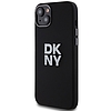 DKNY Liquid Silicone Metal Logo tok iPhone 15 Plus / 14 Plus telefonhoz - fekete