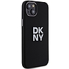 DKNY Liquid Silicone Metal Logo tok iPhone 15 Plus / 14 Plus telefonhoz - fekete