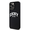 DKNY Liquid Silicone White Printed Logó MagSafe tok iPhone 15 Pro Max készülékhez - fekete