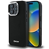 DKNY Sima ezüst logós MagSafe iPhone 16 Pro Max tok - fekete