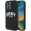 DKNY szilikon fehér nyomott logóval ellátott MagSafe tok iPhone 16 Pro Max készülékhez - fekete