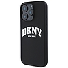 DKNY szilikon fehér nyomott logóval ellátott MagSafe tok iPhone 16 Pro Max készülékhez - fekete