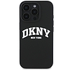 DKNY szilikon fehér nyomott logóval MagSafe iPhone 16 Pro tok - fekete