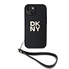 DKNY Wrist Strap Stock logós tok iPhone 14 / 15 / 13-hoz - fekete