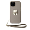 DKNY Wrist Strap Stock logós tok iPhone 15 / 14 / 13-hoz - bézs