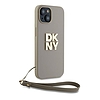 DKNY Wrist Strap Stock logós tok iPhone 15 / 14 / 13-hoz - bézs