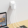 Dudao A65Pro 65W EU / US / JP / AUS / UK utazási adapter 2x USB-C 2x USB-A - fehér