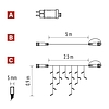 EMOS CNT Kezdő készlet - jégcsapok 2,5m 100LED IP44 12W, hideg fehér, időz. (D1CC03)