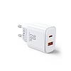 EU Joyroom JR-TCF05 20 W USB-A USB-C töltő + USB-C kábel - fehér